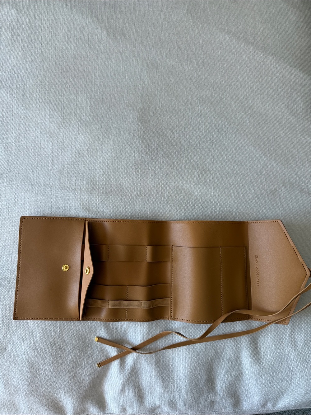 Leather Travel Tech Roll - Tan